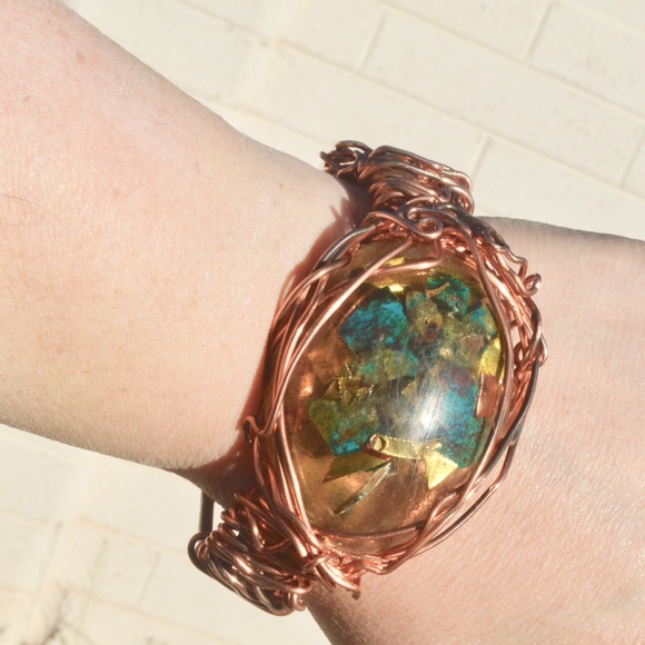 Eilat Stone Brass Copper Herkimer Diamond Bracelet - Picture 6 of 8